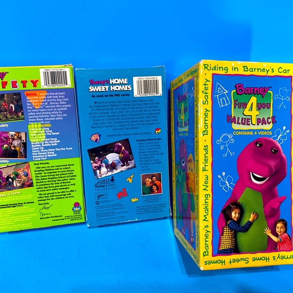 BARNEY HOME VIDEO VTG 90s BARNEY SAFETY & HOME SWEET HOMES VHS w/ORIGINAL BOXES - Picture 5 of 11